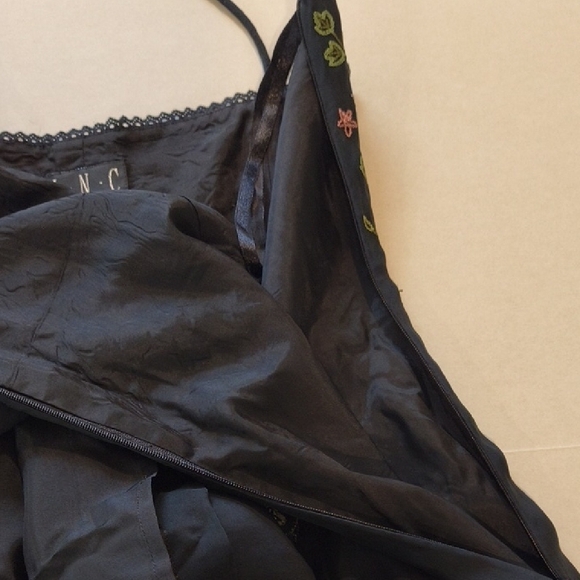 INC International Concepts Strapless Black Dress with Floral Embroidery - Picture 10 of 10